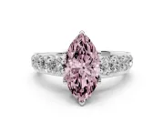 Marquise Graduated Engagement Ring Setting for a Fancy Pink Lab-Grown Diamond | Platinum