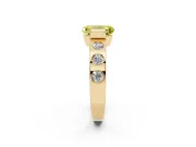 Emerald Cut Tension Style Engagement Ring Setting for a Fancy Yellow Lab-Grown Diamond | Yellow Gold