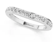 Round Diamond Curved Eternity Band Set in Silver with Pavé Prong Setting