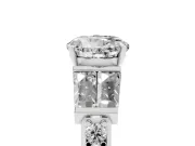 Round Channel Set Baguette Engagement Ring Setting | Paired Baguettes | Sterling Silver