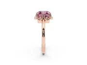 Asscher Cut Petal Halo Engagement Ring Setting for a Fancy Pink Lab-Grown Diamond | Rose Gold