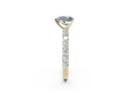 Heart-Shaped Shared Prong Engagement Ring Setting for a Fancy Blue Lab-Grown Diamond | Yellow Gold