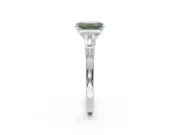 Emerald Cut Tapered Baguette Engagement Ring Setting for a Fancy Green Lab-Grown Diamond | Platinum