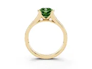 Cushion Cut Half Bezel Engagement Ring Setting for a Fancy Green Lab-Grown Diamond | Yellow Gold