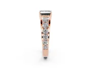 Princess Cut Engagement Ring Setting for a Black Center | Rose Gold