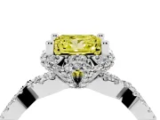 Princess Cut Halo Engagement Ring Setting for a Fancy Yellow Lab-Grown Diamond | White Gold - Design NV-24725