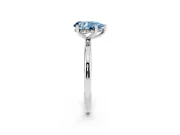 Fancy Blue Pear Cut Diamond Solitaire Engagement Ring Set in Platinum with Prong Setting and Polished Band