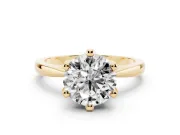Round Tapered Solitaire Engagement Ring Setting | Claw Prong Head | Yellow Gold