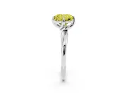 Radiant Cut Bypass Solitaire Engagement Ring Setting for a Fancy Yellow Lab-Grown Diamond | Plain Band | Sterling Silver