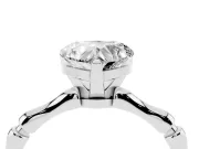 Heart-Shaped Bamboo Solitaire Engagement Ring Setting | Segmented Band | White Gold