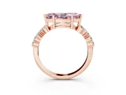 Marquise Scattered Accent Engagement Ring Setting for a Fancy Pink Lab-Grown Diamond | Rose Gold