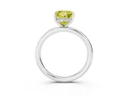 Fancy Yellow Princess Cut Diamond Solitaire Ring Set in Platinum with Thin Band and Prong Setting