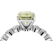 Radiant Cut Graduated Side Stone Engagement Ring Setting for a Fancy Yellow Lab-Grown Diamond | White Gold