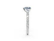 Heart-Shaped Shared Prong Engagement Ring Setting for a Fancy Blue Lab-Grown Diamond | Platinum