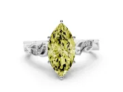 Marquise Vine Engagement Ring Setting for a Fancy Yellow Lab-Grown Diamond | White Gold