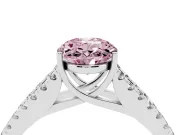 Oval Graduated Split Shank Engagement Ring Setting for a Fancy Pink Lab-Grown Diamond | Platinum