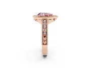 Pear-Shaped Halo Engagement Ring Setting for a Fancy Pink Lab-Grown Diamond | Rose Gold