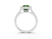 Radiant Cut Halo Engagement Ring Setting for a Fancy Green Lab-Grown Diamond | Sterling Silver - Design NV-24721