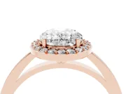 Oval Cut Diamond Halo Ring Set in Rose gold with Solitaire Band and Prong Setting