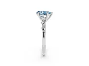Pear-Shaped Graduated Engagement Ring Setting for a Fancy Blue Lab-Grown Diamond | Sterling Silver