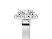 Radiant Cut Halo Engagement Ring Setting | Pavé Panel Shoulders | White Gold