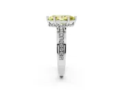 Marquise Channel Set Engagement Ring Setting for a Fancy Yellow Lab-Grown Diamond | Rope Collar | White Gold