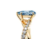 Pear-Shaped Crossover Engagement Ring Setting for a Fancy Blue Lab-Grown Diamond | Yellow Gold
