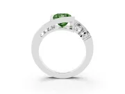 Princess Cut Bezel Bypass Engagement Ring Setting for a Fancy Green Lab-Grown Diamond | Platinum