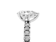 Pear-Shaped Shared Prong Solitaire Engagement Ring Setting | Pavé Band | Platinum