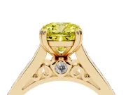 Cushion Cut Channel Engagement Ring Setting for a Fancy Yellow Lab-Grown Diamond | Yellow Gold - Design NV-24671