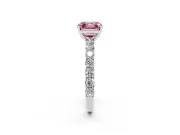 Asscher Cut Shared Prong Engagement Ring Setting for a Fancy Pink Lab-Grown Diamond | Platinum