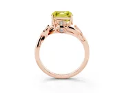 Asscher Cut Twisted Bypass Engagement Ring Setting for a Fancy Yellow Lab-Grown Diamond | Rose Gold