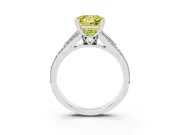 Princess Cut Split Shank Engagement Ring Setting for a Fancy Yellow Lab-Grown Diamond | Pave Band | Platinum