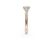 Cushion Cut Solitaire Engagement Ring Setting | Graduated Scattered Accents | Rose Gold