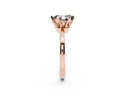 Fancy Black Pear Cut Diamond Solitaire Engagement Ring Set in Rose gold with Slim Tapered Solitaire Band