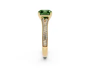 Asscher Cut Split Shank Engagement Ring Setting for a Fancy Green Lab-Grown Diamond | Pave Band | Yellow Gold