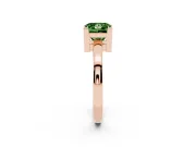 Fancy Green Princess Cut Diamond Solitaire Ring Set in Rose gold with Prong Head and Smooth Polished Band
