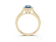 Radiant Cut Halo Engagement Ring Setting for a Fancy Blue Lab-Grown Diamond | Yellow Gold - Design NV-24729