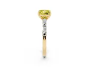Princess Cut Baguette Side Stone Engagement Ring Setting for a Fancy Yellow Lab-Grown Diamond | Yellow Gold