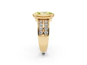 Marquise Half Bezel Engagement Ring Setting for a Fancy Yellow Lab-Grown Diamond | Double Row Channel Band | Yellow Gold