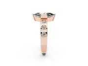 Marquise Tension Style Engagement Ring Setting for a Black Center | Flush Set Accents | Rose Gold