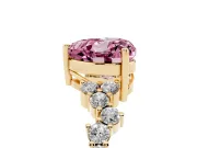 Heart-Shaped Accented Engagement Ring Setting for a Fancy Pink Lab-Grown Diamond | Yellow Gold