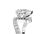 Pear-Shaped Bypass Pavé Solitaire Engagement Ring Setting | Swirl Band | Platinum