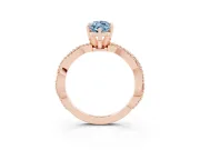 Marquise Twisted Solitaire Engagement Ring Setting for a Fancy Blue Lab-Grown Diamond | Rose Gold