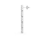 Round Lab-Grown Diamond Single Row Dangle Earrings | Open Box Links | Sterling Silver
