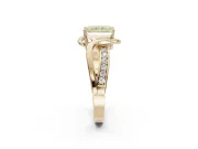 Radiant Cut Bypass Solitaire Engagement Ring Setting for a Fancy Yellow Lab-Grown Diamond | Pavé Strands | Yellow Gold