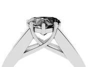 Heart-Shaped Channel-Set Engagement Ring Setting for a Black Center | Wide Band | Sterling Silver