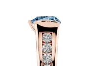 Heart-Shaped Half Bezel Engagement Ring Setting for a Fancy Blue Lab-Grown Diamond | Rose Gold