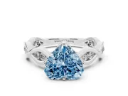 Heart-Shaped Twisted Infinity Engagement Ring Setting for a Fancy Blue Lab-Grown Diamond | Sterling Silver