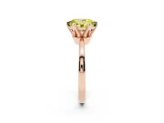 Fancy Yellow Oval Cut Diamond Solitaire Engagement Ring Set in Rose gold with Slim Tapered Solitaire Band
